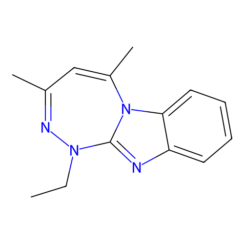 1-Ethyl-3,5-dimethyl-1,2,4-triazepino[4,3-a]benzimidazole structure