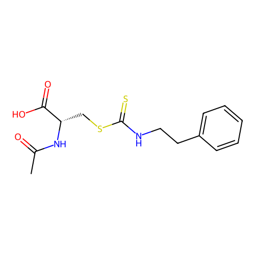 N-Acetyl-S-[N-(2-phenylethyl)thiocarbamoyl]-L-cysteine structure