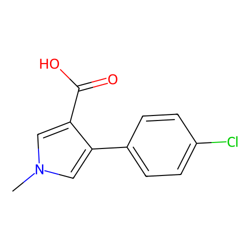 4-(4-Chlorophenyl)-1-methylpyrrole-3-carboxylic acid structure