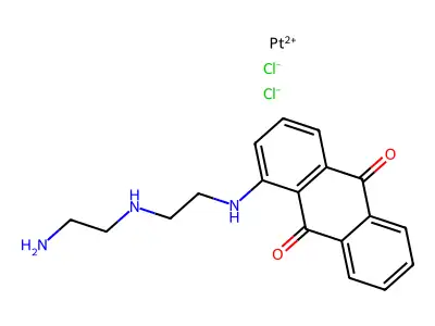 ((2-((2-(Anthraquinon-1-ylamino)ethyl)amino)ethyl)amine-N,N')dichloroplatinum(II) structure