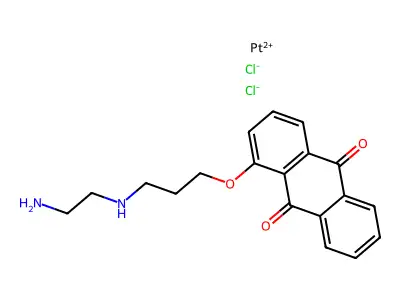 ((2-((3-(Anthraquinon-1-yloxy)propyl)amino)ethyl)amine-N,N')dichloroplatinum(II) structure