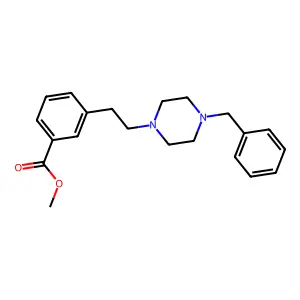 Benzoic acid, 3-(2-(4-(phenylmethyl)-1-piperazinyl)ethyl)-, methyl ester structure