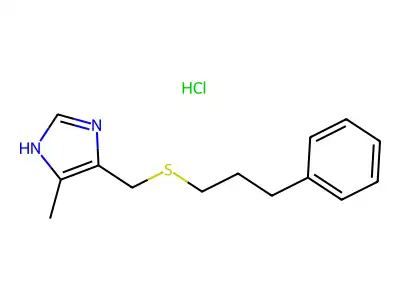 1H-Imidazole, 4-methyl-5-(((3-phenylpropyl)thio)methyl)-, monohydrochloride structure