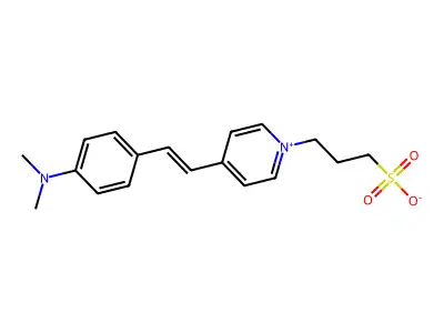 3-(4-{2-[4-(Dimethylamino)phenyl]vinyl}pyridinium-1-yl)propane-1-sulfonate structure
