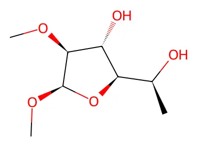 methyl 2-O-methylfucofuranoside structure