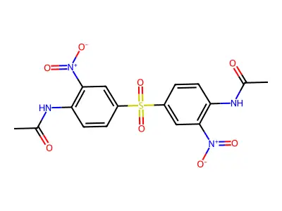 N-[4-(4-acetamido-3-nitrophenyl)sulfonyl-2-nitrophenyl]acetamide structure