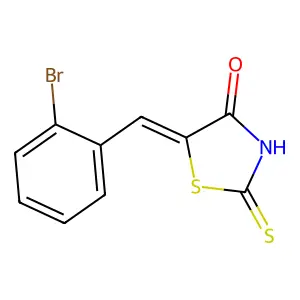 (5E)-5-(2-bromobenzylidene)-2-mercapto-1,3-thiazol-4(5H)-one structure