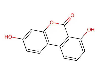 6H-Dibenzo(b,d)pyran-6-one, 3,7-dihydroxy- structure