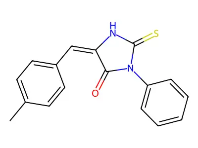 (5E)-2-mercapto-5-(4-methylbenzylidene)-3-phenyl-3,5-dihydro-4H-imidazol-4-one structure