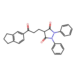 3,5-Pyrazolidinedione, 1,2-diphenyl-4-(2-(5-indanylcarbonyl)ethyl)- structure