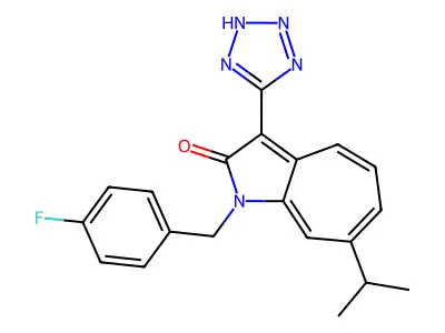 1-(4-Fluorobenzyl)-7-isopropyl-3-(5-tetrazolyl)-1-azaazulen-2-one structure