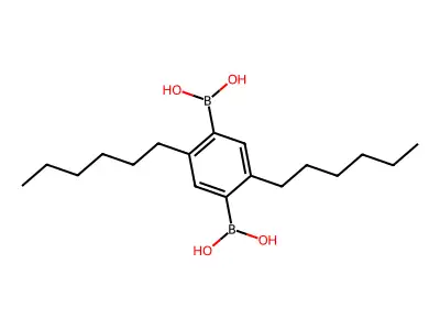 (2,5-Dihexyl-1,4-phenylene)diboronic acid structure