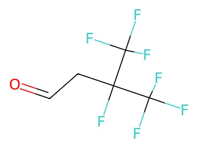 3,4,4,4-Tetrafluoro-3-(trifluoromethyl)butanal structure