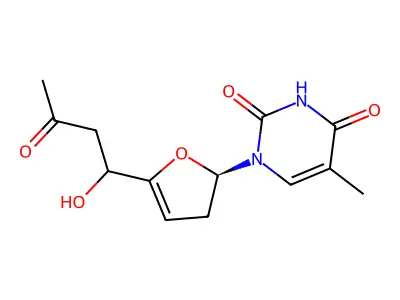 5'C-CH3COCH2-3',4'-didehydro-dT structure