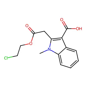 2-(2-Chloroethoxycarbonylmethyl)-1-methylindole-3-carboxylic acid structure