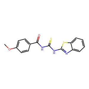 N-(1,3-benzothiazol-2-ylcarbamothioyl)-4-methoxybenzamide structure