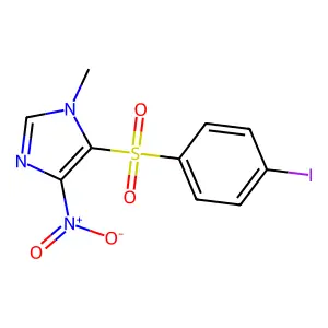 1-Methyl-4-nitro-5-imidazolyl-4-iodophenyl sulfone structure