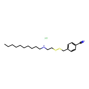 p-Tolunitrile, alpha-((2-(decylamino)ethyl)dithio)-, monohydrochloride structure