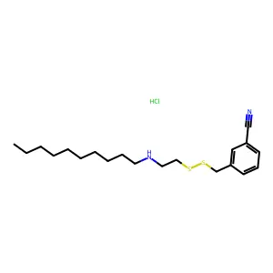 m-Tolunitrile, alpha-((2-(decylamino)ethyl)dithio)-, monohydrochloride structure