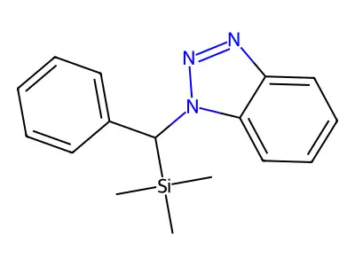 1-[Phenyl(trimethylsilyl)methyl]-1H-1,2,3-benzotriazole structure