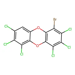 Oxanthrene, 1-bromo-2,3,4,6,7,8-hexachloro- structure