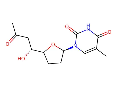 4-Hydroxy-1-(5-(1-hydroxy-3-oxobutyl)oxolan-2-yl)-5-methylpyrimidin-2(1H)-one structure