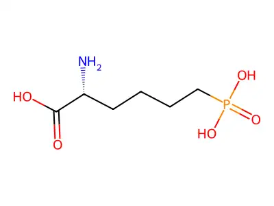 (2R)-2-amino-6-phosphonohexanoic acid structure