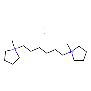 Pyrrolidinium, 1,1'-hexamethylenebis(1-methyl-, diiodide structure