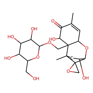 (1R,2R,3S,7R,9R,10R)-3,10-dihydroxy-1,5-dimethyl-2-[[(2R,3R,4S,5S,6R)-3,4,5-trihydroxy-6-(hydroxymethyl)oxan-2-yl]oxymethyl]spiro[8-oxatricyclo[7.2.1.02,7]dodec-5-ene-12,2'-oxirane]-4-one structure