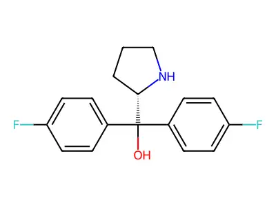 bis(4-fluorophenyl)[(2S)-pyrrolidin-2-yl]methanol structure