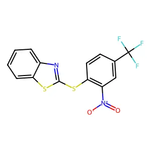 2-{[2-Nitro-4-(trifluoromethyl)phenyl]thio}-1,3-benzothiazole structure