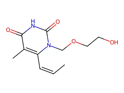 1-(2-Hydroxyethoxymethyl)-5-methyl-6-prop-1-enylpyrimidine-2,4-dione structure