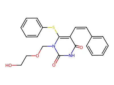 1-(2OHEtOMe)-6PhS-5PhVinylU structure