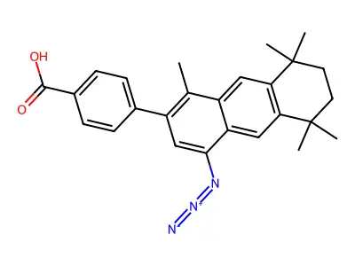 4-(4-Azido-5,6,7,8-tetrahydro-1,5,5,8,8-pentamethyl-2-anthracenyl)benzoic acid structure