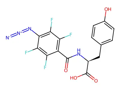 N-(4-azido-2,3,5,6-tetrafluorobenzoyl)tyrosine structure