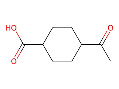 Trans-4-acetylcyclohexanecarboxylic acid structure