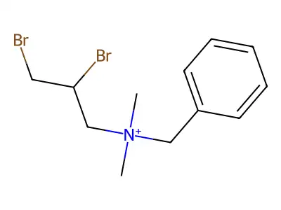 N-benzyl-2,3-dibromo-N,N-dimethylpropan-1-aminium structure
