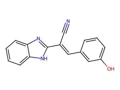 1H-Benzimidazol-2-acetonitrile, alpha-((3-hydroxyphenyl)methylene)- structure