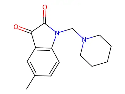 5-Methyl-1-(piperidin-1-ylmethyl)indole-2,3-dione structure