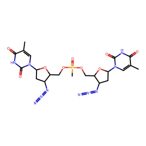 Thymidine, 3'-azido-P,3'-dideoxy-P-methylthymidylyl-(5'.5')-3'-azido-3'-deoxy- structure