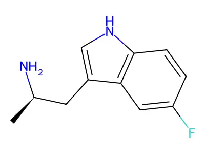 (R)-1-(5-氟-1H-吲哚-3-基)丙-2-胺 structure