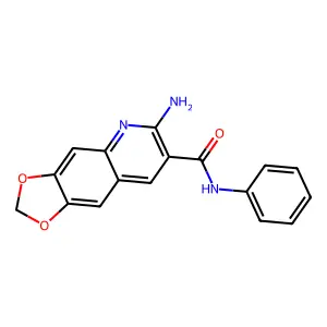 6-amino-N-phenyl-[1,3]dioxolo[4,5-g]quinoline-7-carboxamide structure