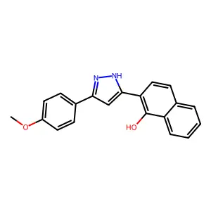 2-(5-(4-methoxyphenyl)-1H-pyrazol-3-yl)naphthalen-1-ol structure