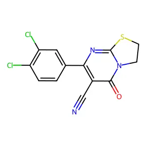 7-(3,4-dichlorophenyl)-5-oxo-2,3-dihydro-[1,3]thiazolo[3,2-a]pyrimidine-6-carbonitrile structure