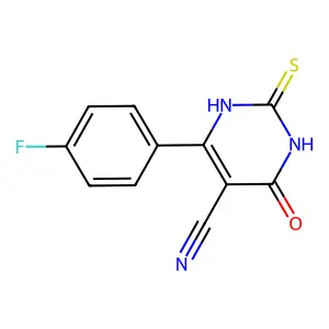 4-(4-Fluorophenyl)-6-hydroxy-2-sulfanylpyrimidine-5-carbonitrile structure