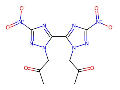 1,1'-(5,5'-dinitro-2H,2'H-3,3'-bi-1,2,4-triazole-2,2'-diyl)dipropan-2-one structure
