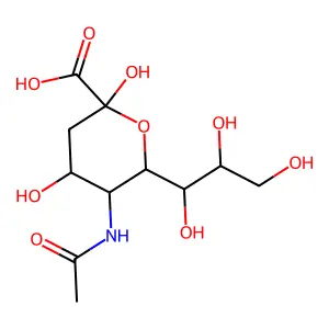 3,5-二脱氧-5-((1-羟基亚乙基)氨基)壬-2-酮吡喃糖酸 structure