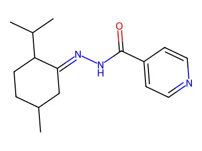 N-[(5-methyl-2-propan-2-ylcyclohexylidene)amino]pyridine-4-carboxamide structure