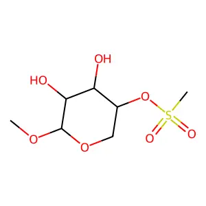 Methyl 4-O-(methanesulfonyl)pentopyranoside structure