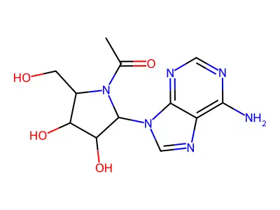 1-[2-(6-Aminopurin-9-yl)-3,4-dihydroxy-5-(hydroxymethyl)pyrrolidin-1-yl]ethanone structure